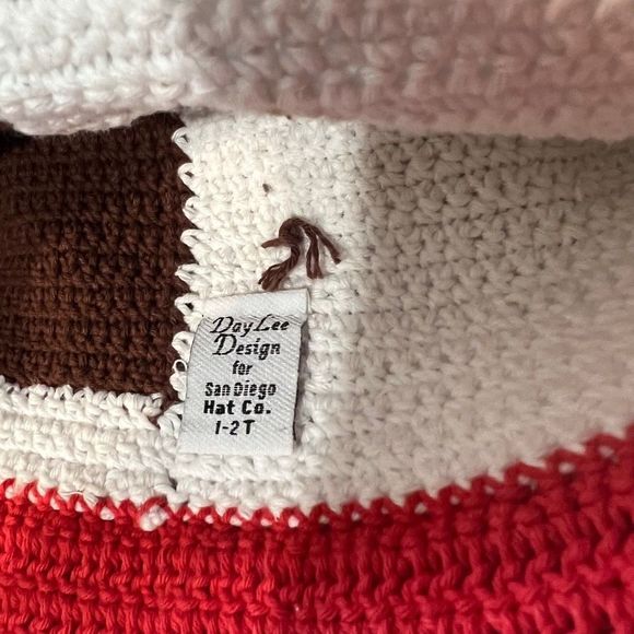 Crochet Puppy Dog Hat Cap Child’s Size 1-2T NWT White Brown Kid’s‎ Crochet Hat - Picture 2 of 12